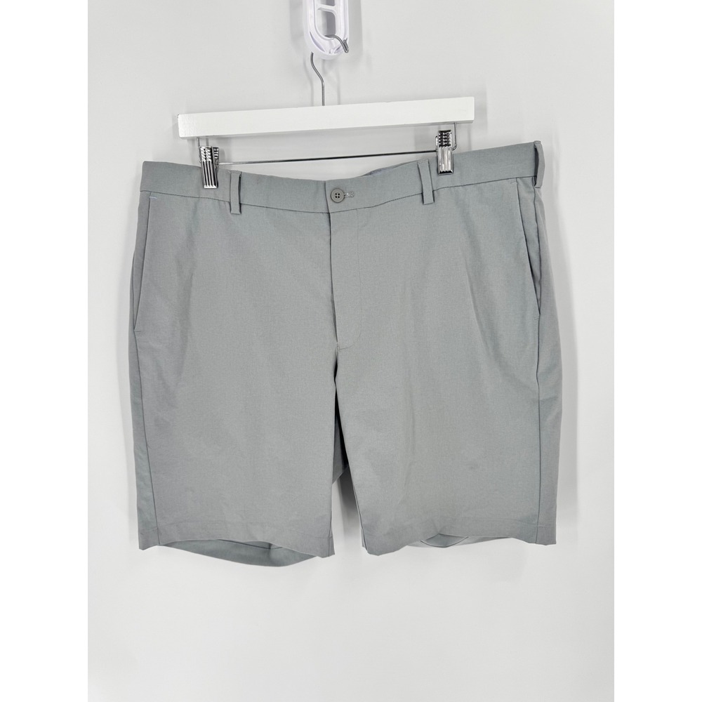 Peter Millar Salem Performance Shorts Men 38 Gale Grey Two-Way Stretch Golf